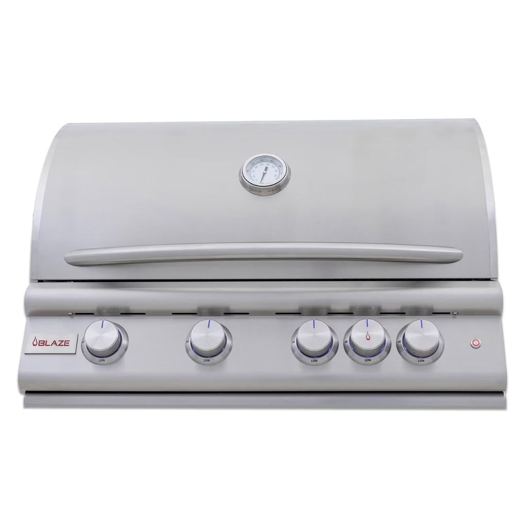 32-Inch 4-Burner Built-In Propane Gas Grill with Rear Infrared Burner & Lift-Assist Hood D9322