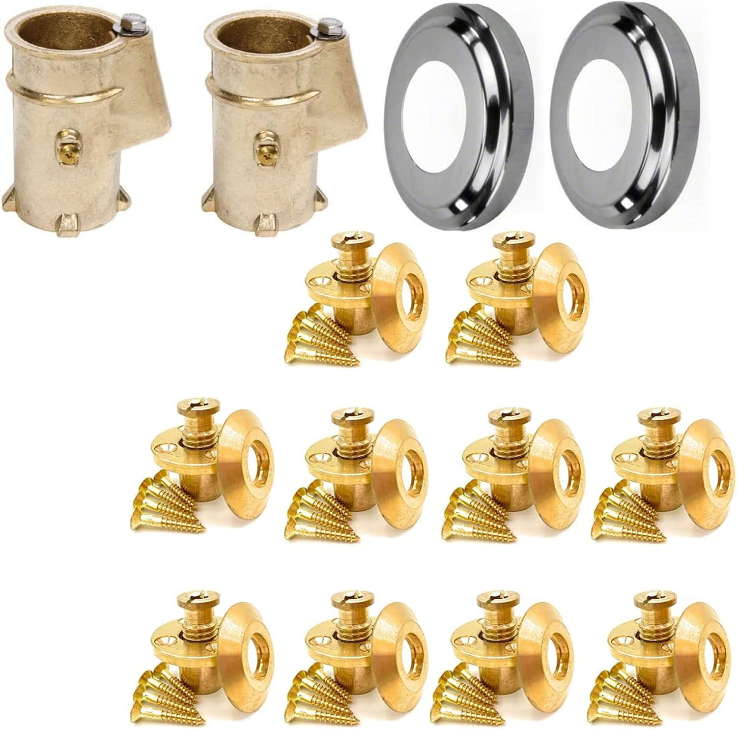 Brass Anchor with Collar for Pool Safety Cover, 4-Inch, Pack of 2 S235