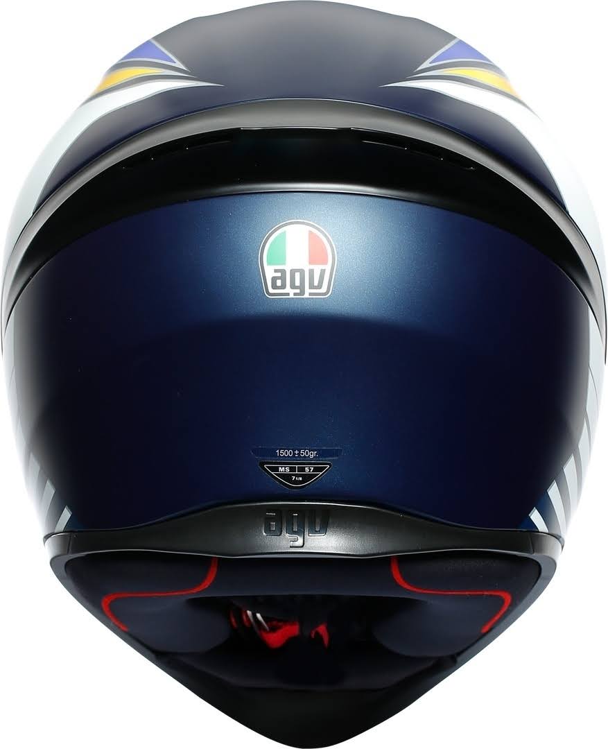 Matt Dark Blue Orange White Integral Helmet C386