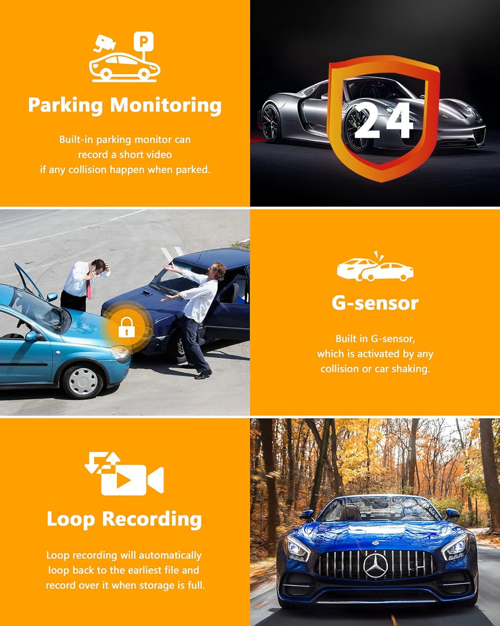 1080P Full HD Dual Dash Cam Front and Rear with Waterproof Backup Cam X552