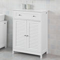 White Bathroom Vanity Set with Drawer and Double Shutter Door V524769
