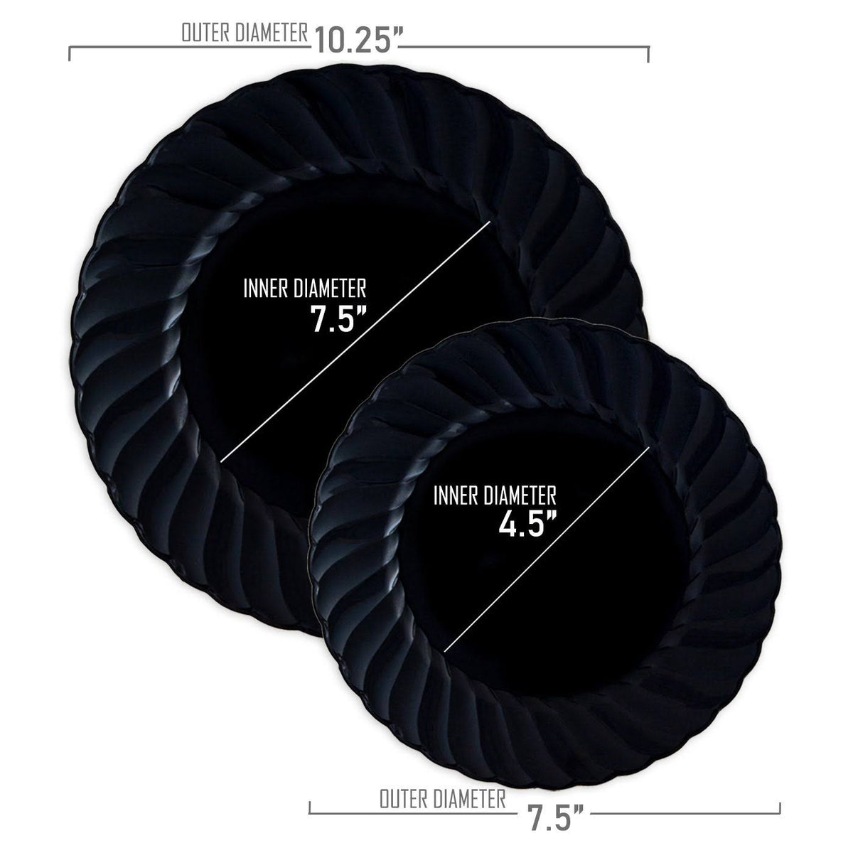 6x22 White Round Disposable Plastic Pastry Plates Q728