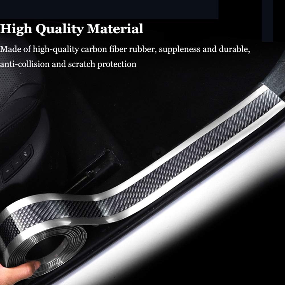 Carbon Fiber Door Sill Protector Bumper Guard Strip, Pack of 2 Q457001