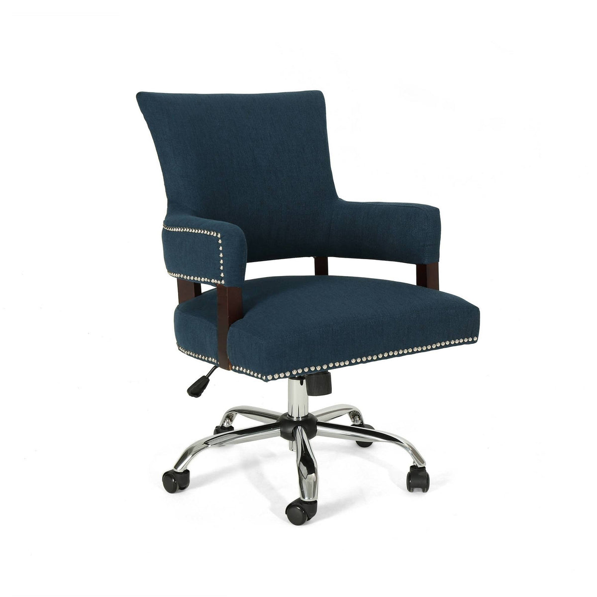 Navy Blue and Chrome Home Office Chair E852