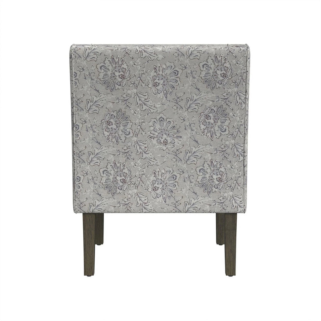 Linen Artistic Floral Print Accent Chair G20084