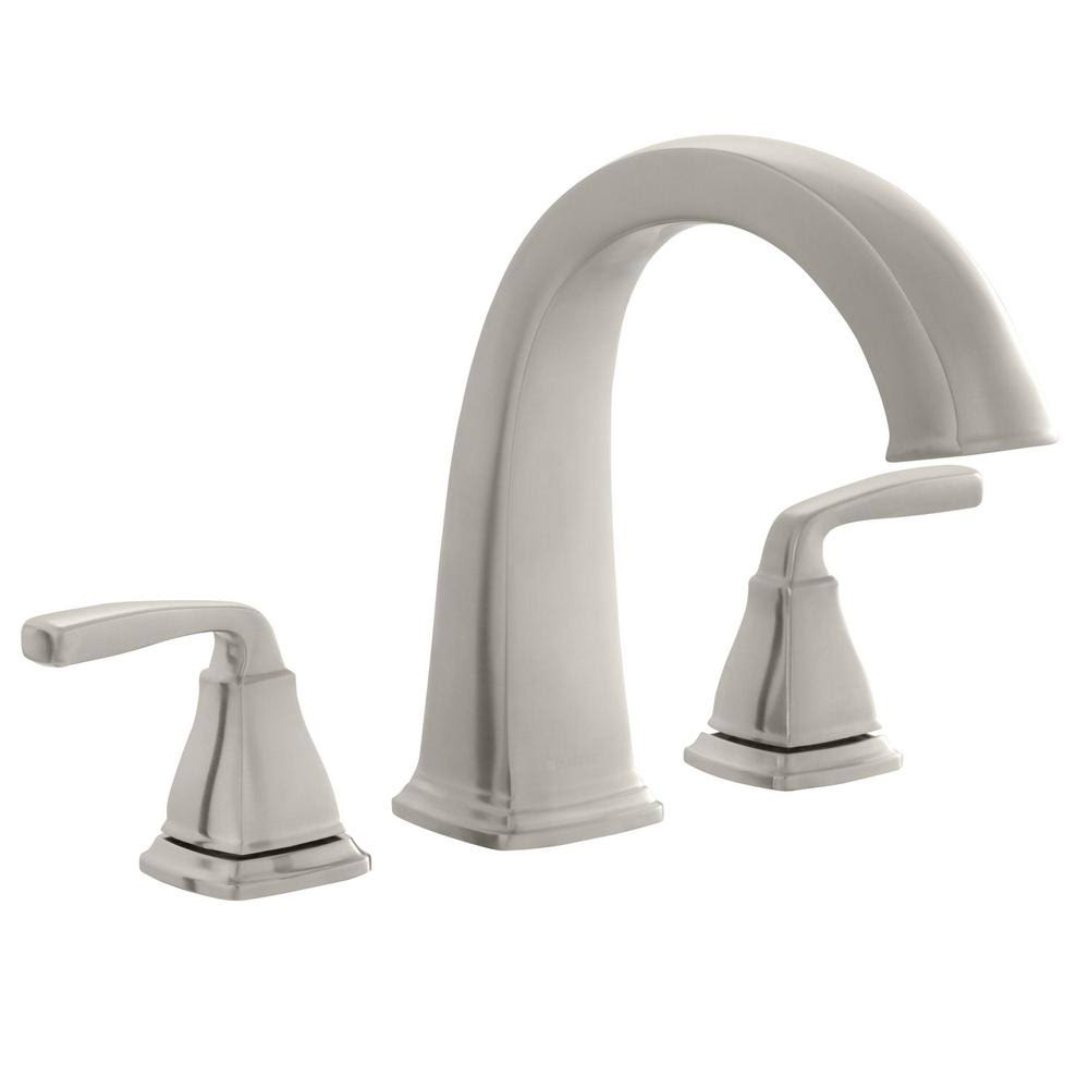 Brushed Nickel 2-Handle Deck-Mount Roman Tub Faucet F73992