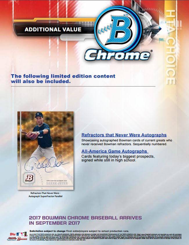 2017 Bowman Chrome Baseball HTA Choice Box X174644