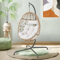 Wicker Basket Swing Egg Chair With Stand and Cushions N237