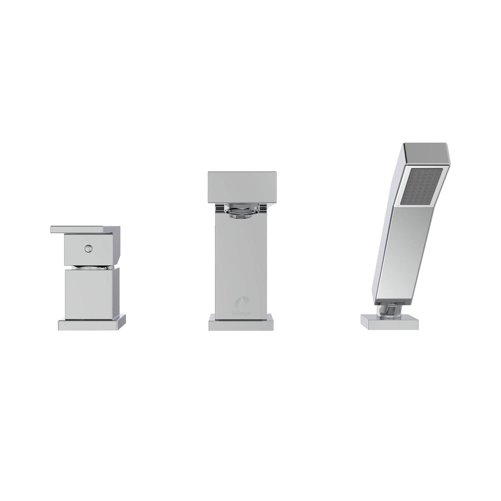 Single Handle Deck-Mount Roman Tub Filler with Hand Shower, Polished Chrome B90878