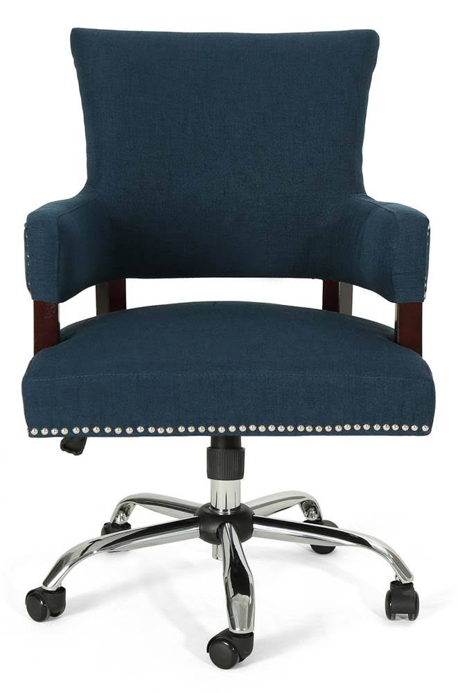 Navy Blue and Chrome Home Office Chair E852