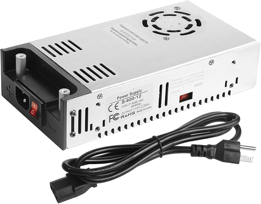 110V AC to 12V DC Converter Power Supply Adapter, 50A 600W, Pack of 2 V333620