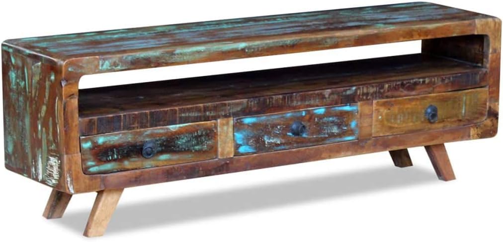 TV Cabinet with 3 Drawers Solid Reclaimed Wood M7050