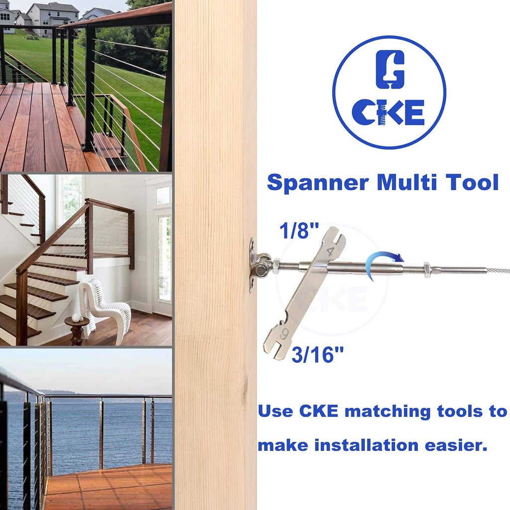 25 Pairs T316 Stainless Steel 180° Adjustable Angle Cable Railing Hardware Kit Z541892