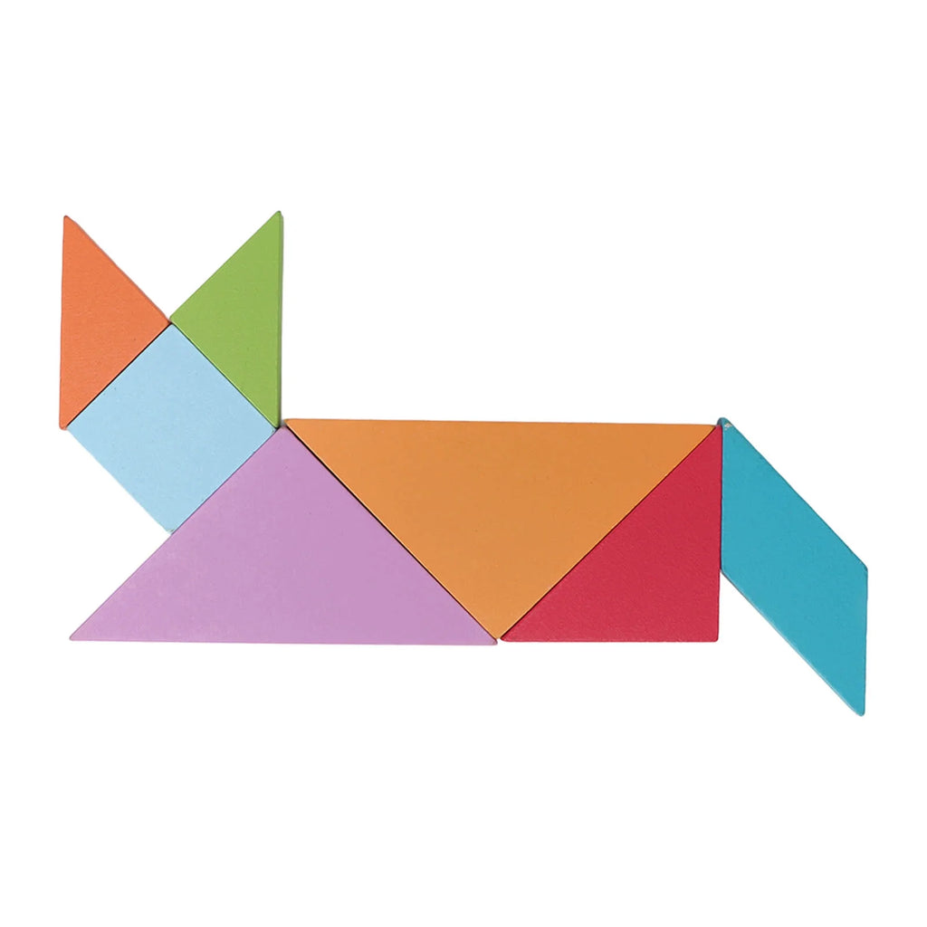 Magnetic Tangram Toys 7 Shapes Wooden Pattern Blocks Set I24039