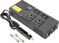 200W Car Power Inverter DC 12V&24V to 110V AC, Dual Cigarette Lighter, 4 AC Outlets and 3 USB Ports Pack of 2 A273543