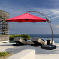 11 FT Curvy Aluminum Offset Cantilever Umbrella with Base Y29910