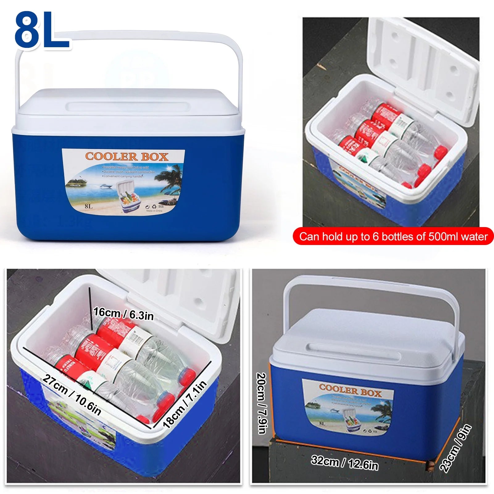 Durable 8L/13L/26L Portable Cooler Box O36440