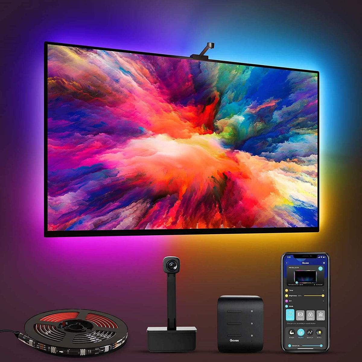 TV LED Backlights with Camera, RGBIC Wi-Fi, Music Sync X995719