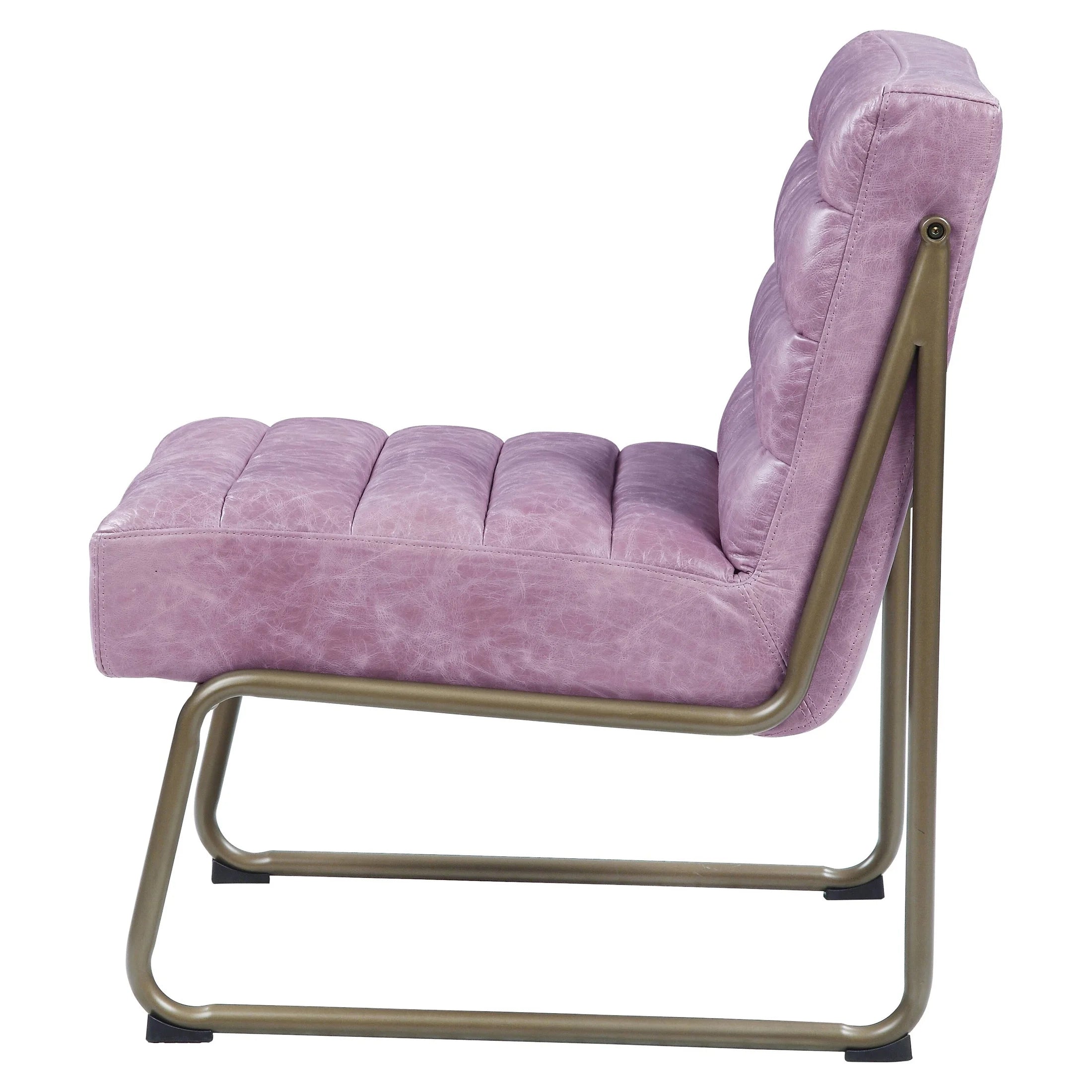 Wisteria Top Grain Leather Tufted Accent Chair G8409