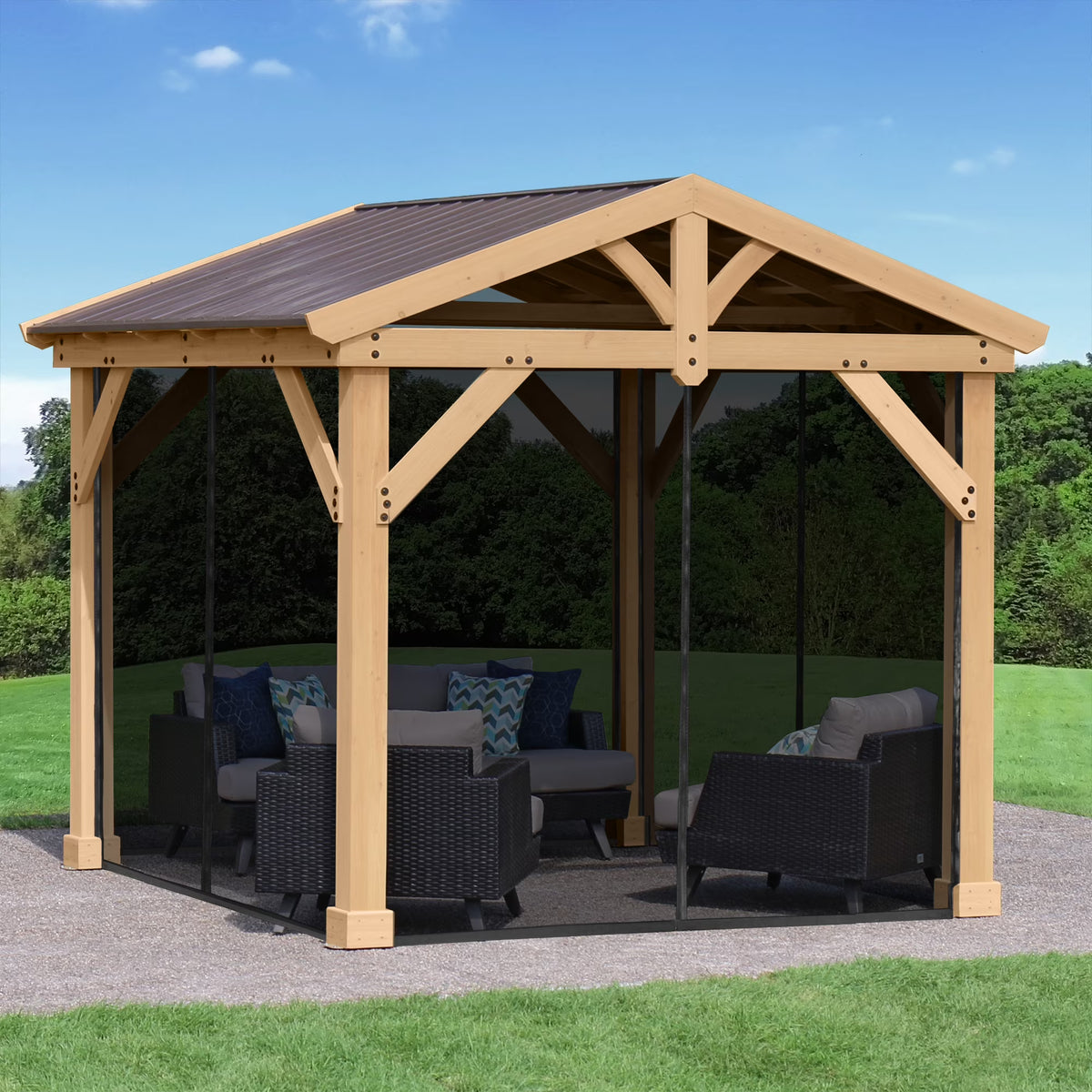 Black Mosquito Screen Mesh Kit for 10’ x 10’ Pavilion I941966