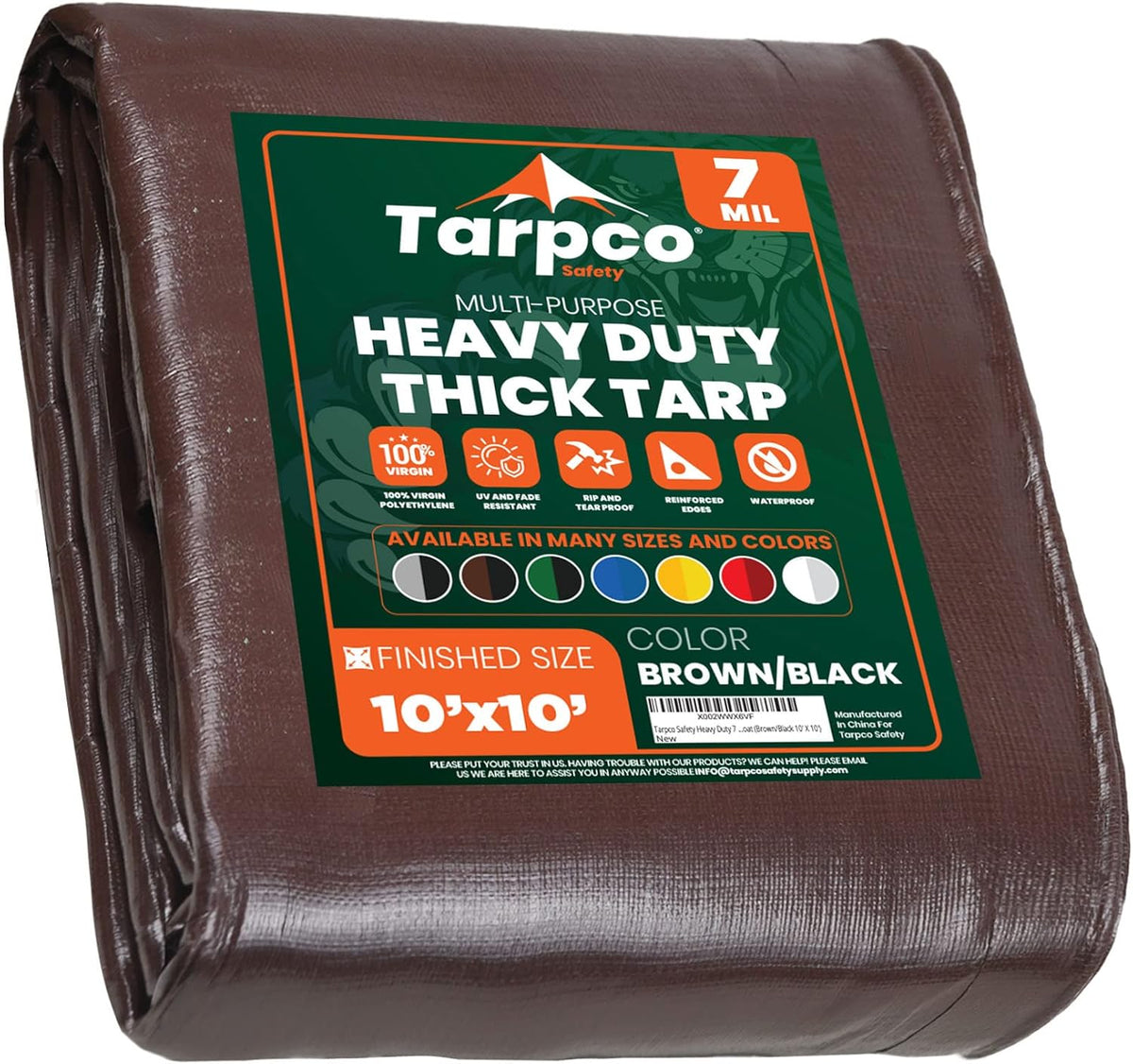 7 Mil Waterproof Poly Tarpaulin with Reinforced Edges O182821