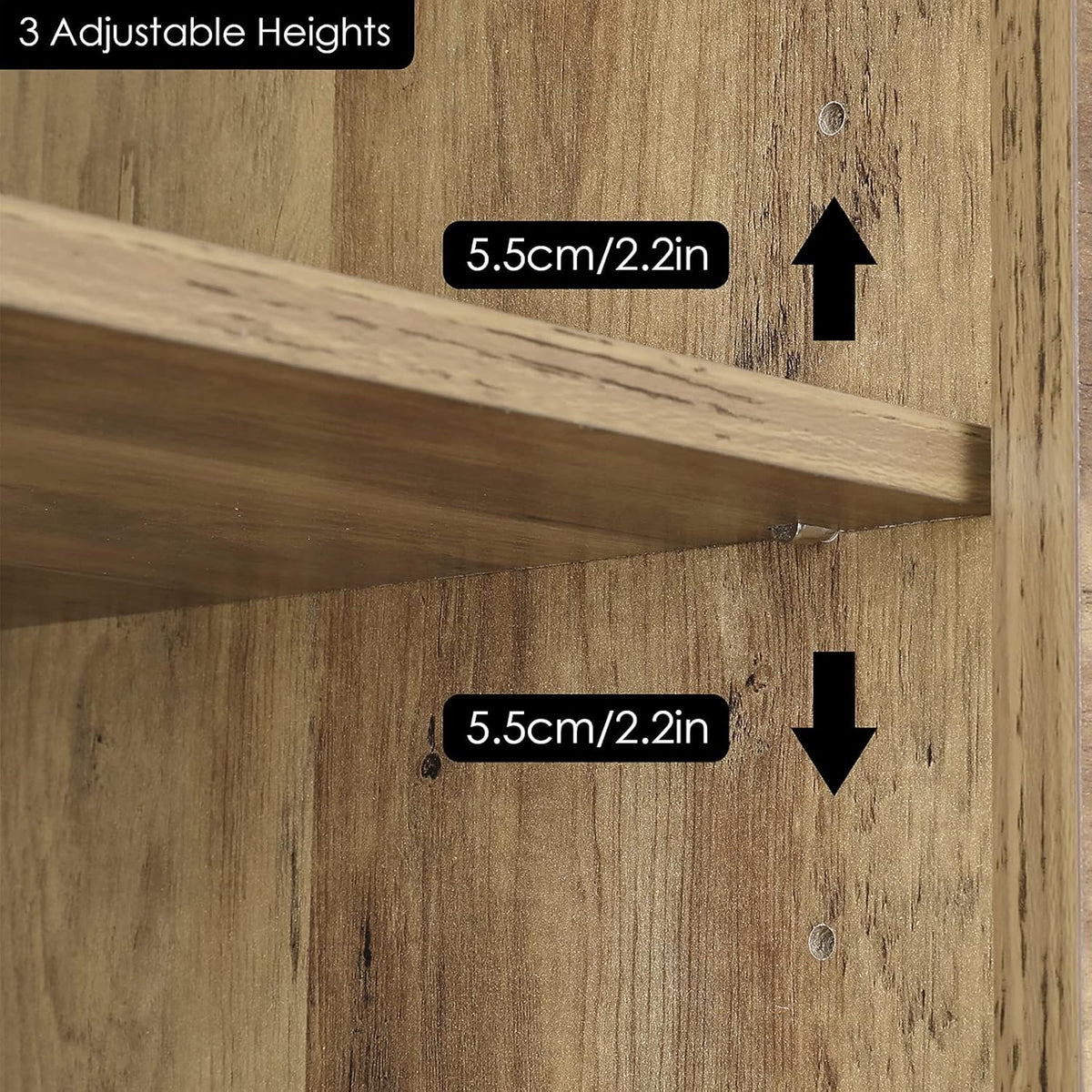 Rustic Brown Wood TV Stand with Sliding Door C147