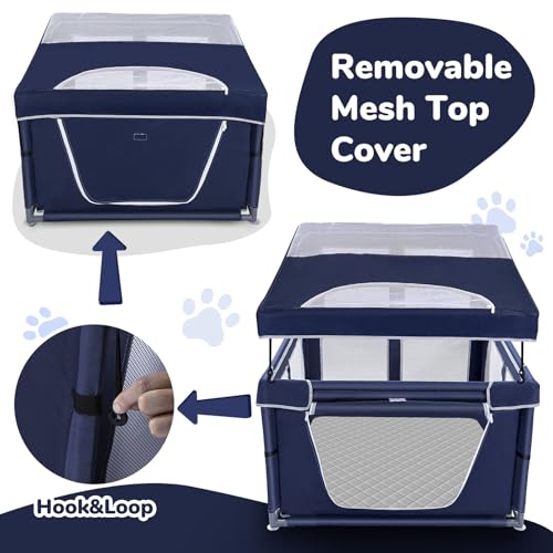 42x42x25 Inch Oxford Fabric Pet Playpen with Gate V47517