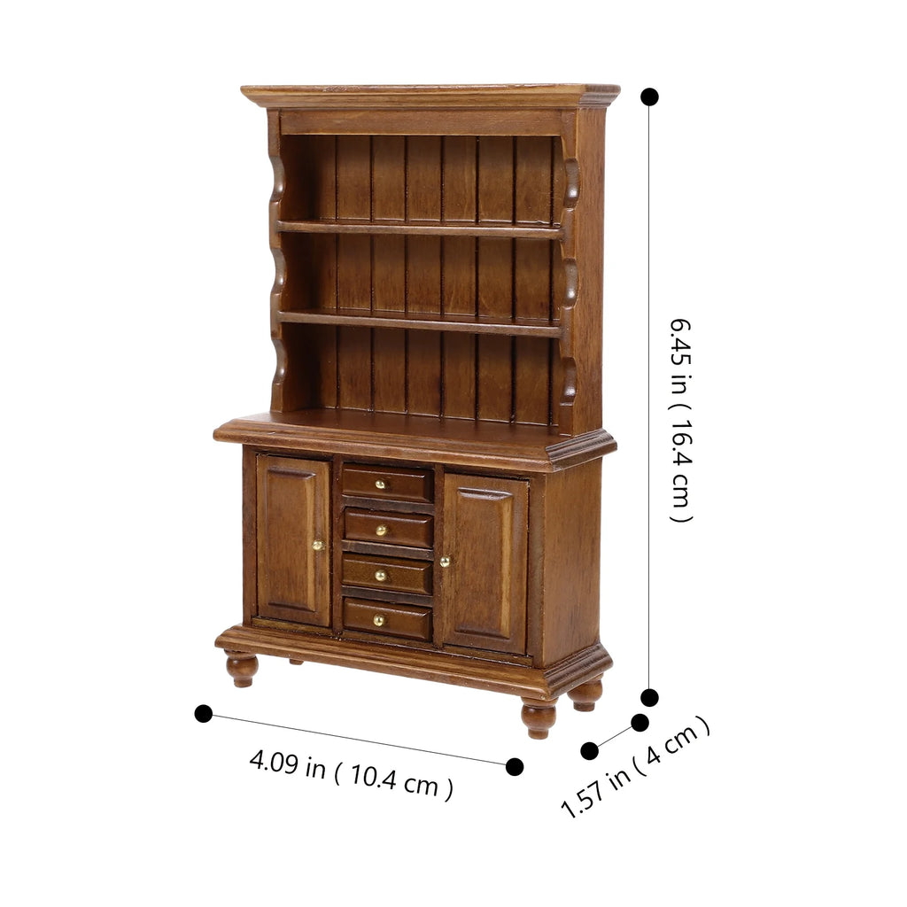 Walnut Color Wood Dollhouse Bookcase E959727
