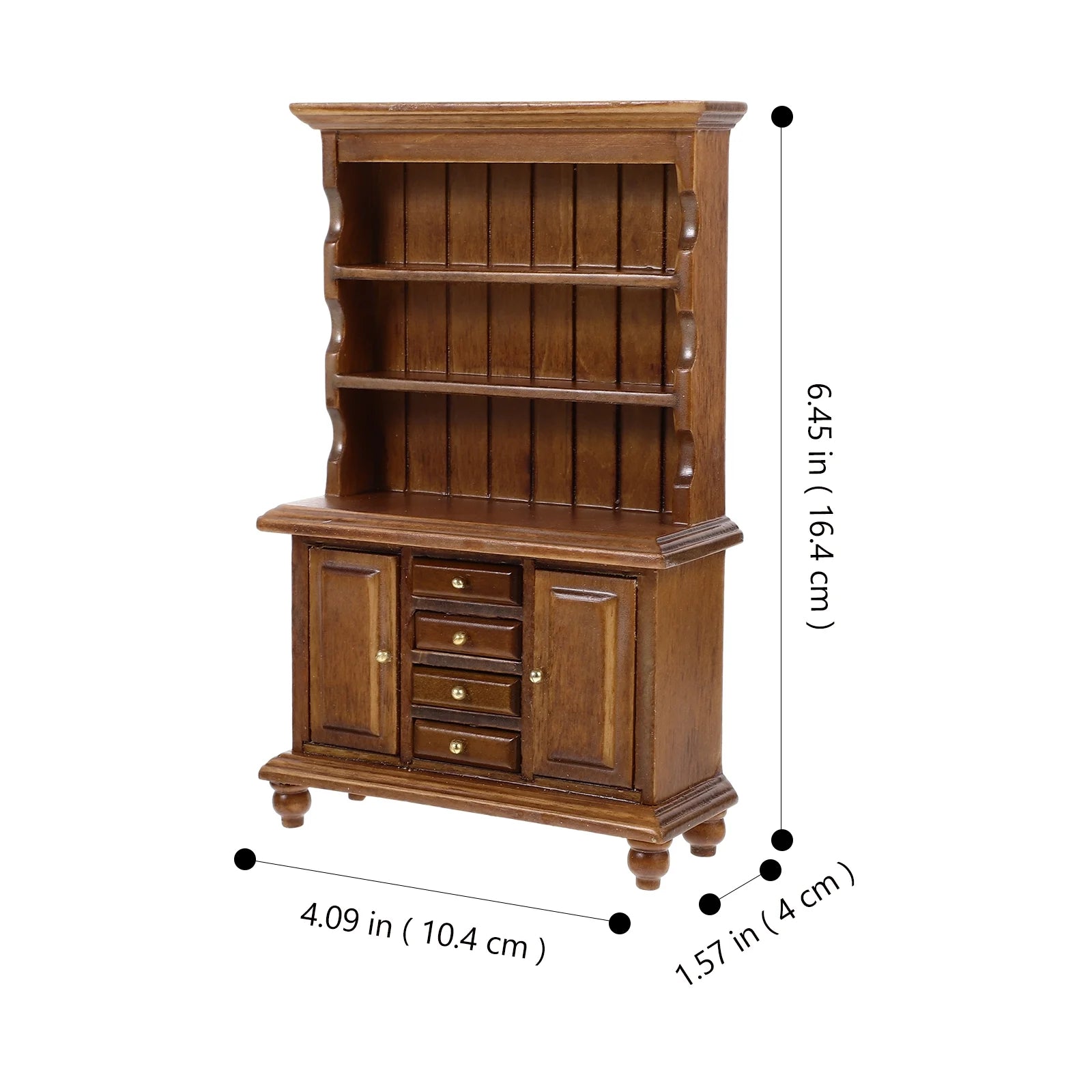 Walnut Color Wood Dollhouse Bookcase E959727