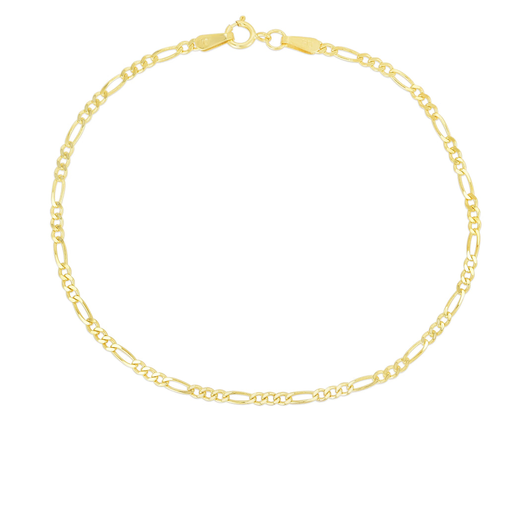 14K Yellow Gold Figaro Bracelet S32196