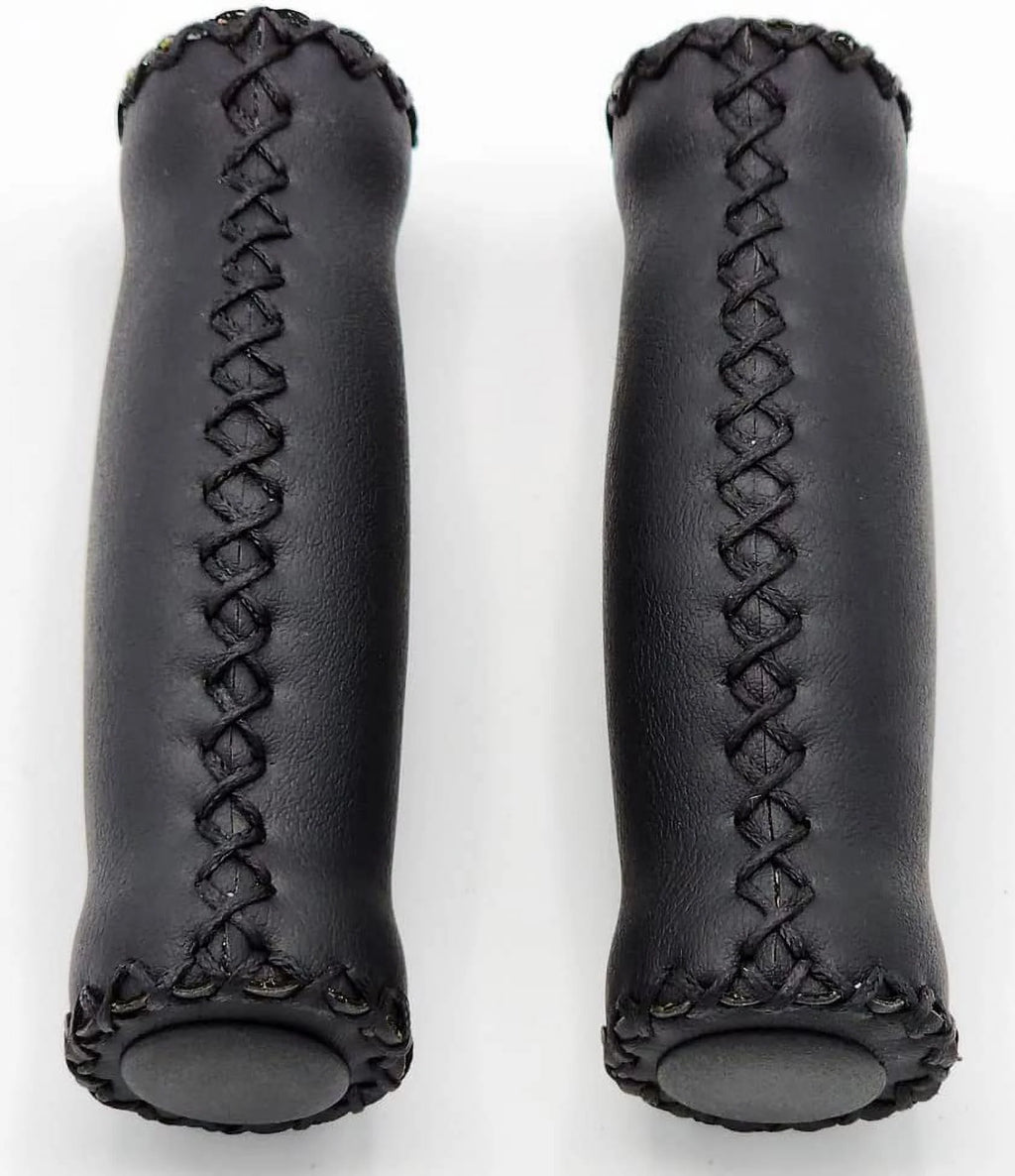 Black Leather Grips for 7/8" Handle Bars A238236