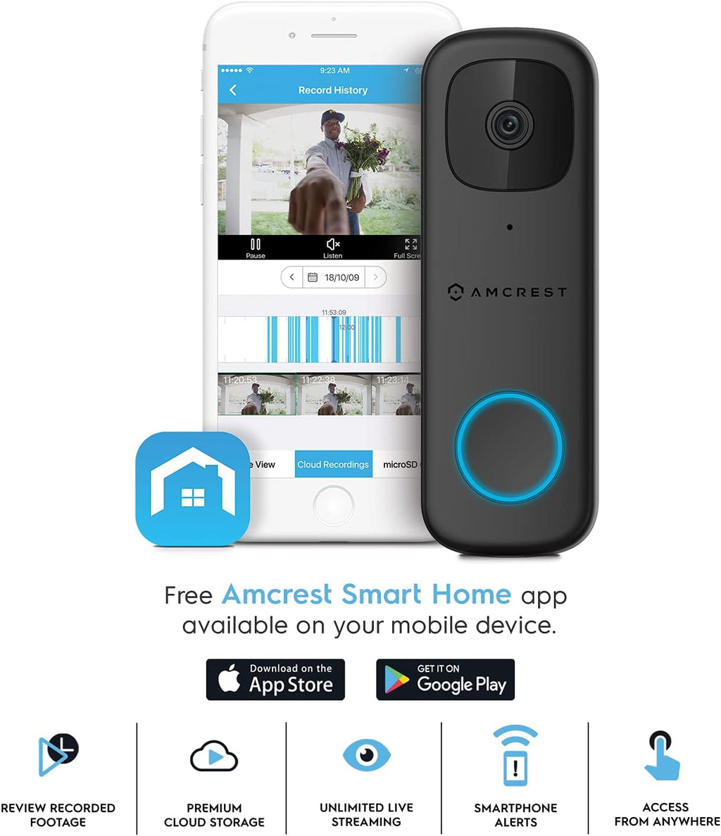 4MP Wireless WiFi Video Doorbell Camera with 2-Way Audio C262