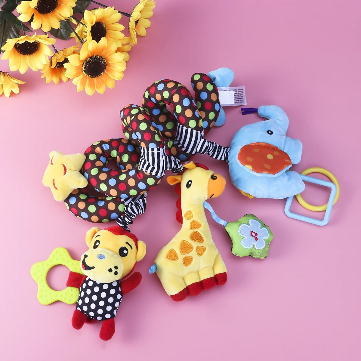 Infant Baby Activity Spiral Stroller Toy Plush Toy Q938173