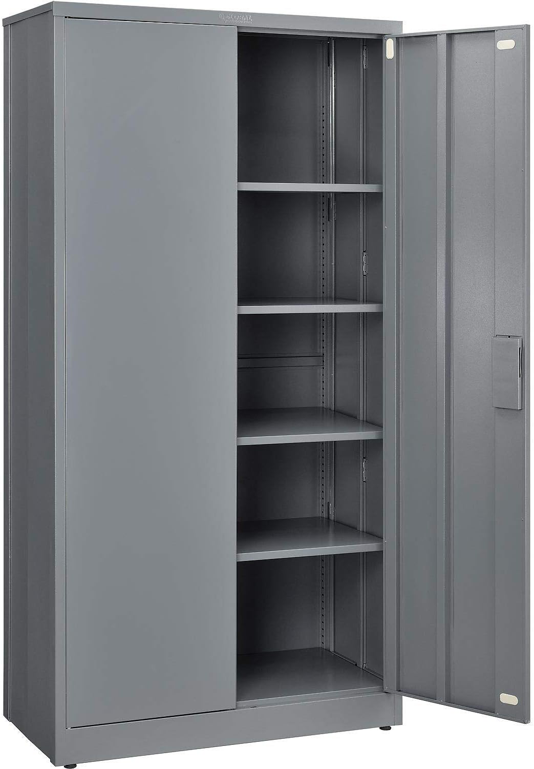 Steel Storage Cabinet, 36W x 18D x 72H, Gray P873737