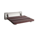 Sapele Folding Shower Seat with Chrome Hinges Solid Wood Wall Mount M81548