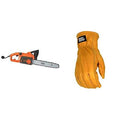 16-Inch 12-Amp Electric Chainsaw with Leather Work Glove S6224