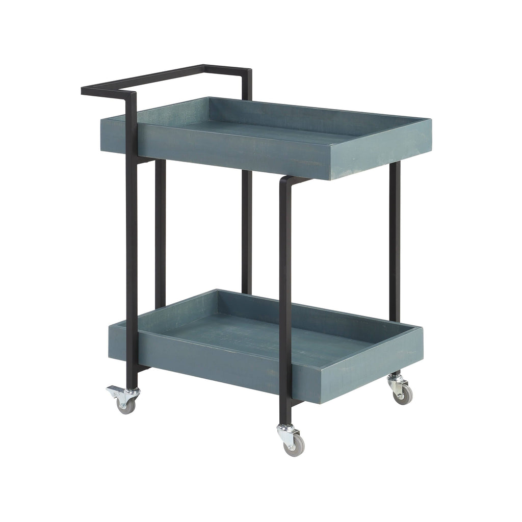 Antique Blue Industrial Serving Cart T775051