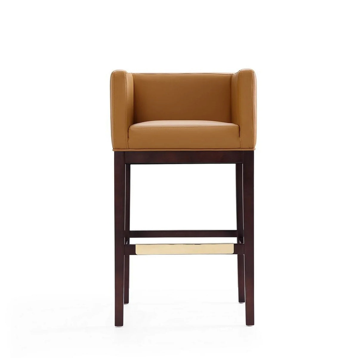 Camel and Dark Walnut Beech Wood Barstool P2987