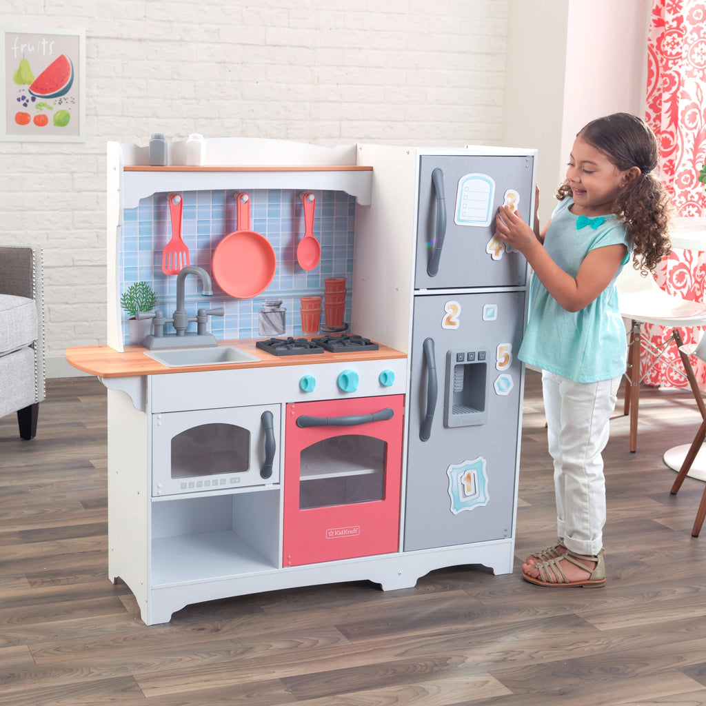 Gray and Pink Magnetic Play Kitchen B96238