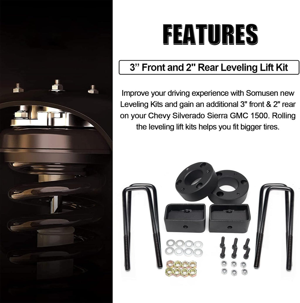 3 Inch Front and 2 Inch Rear Leveling Lift Kit for Chevrolet Silverado 1500 Q447