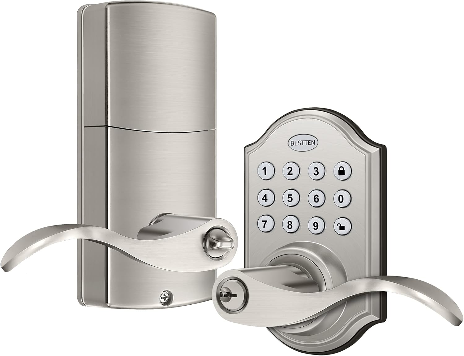 Oil Rubbed Bronze Keyless Entry Door Lock Lever, Pack of 2 G162
