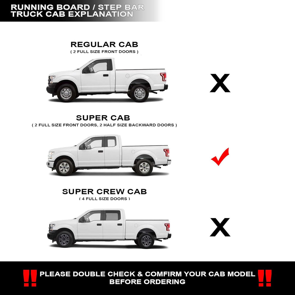 Matte Black Aluminum Running Boards Z175