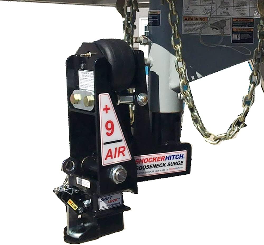Gooseneck Air Hitch & Coupler, Round 3-15/16" Angled Pin 30K Coupler 9" Offset Z7592