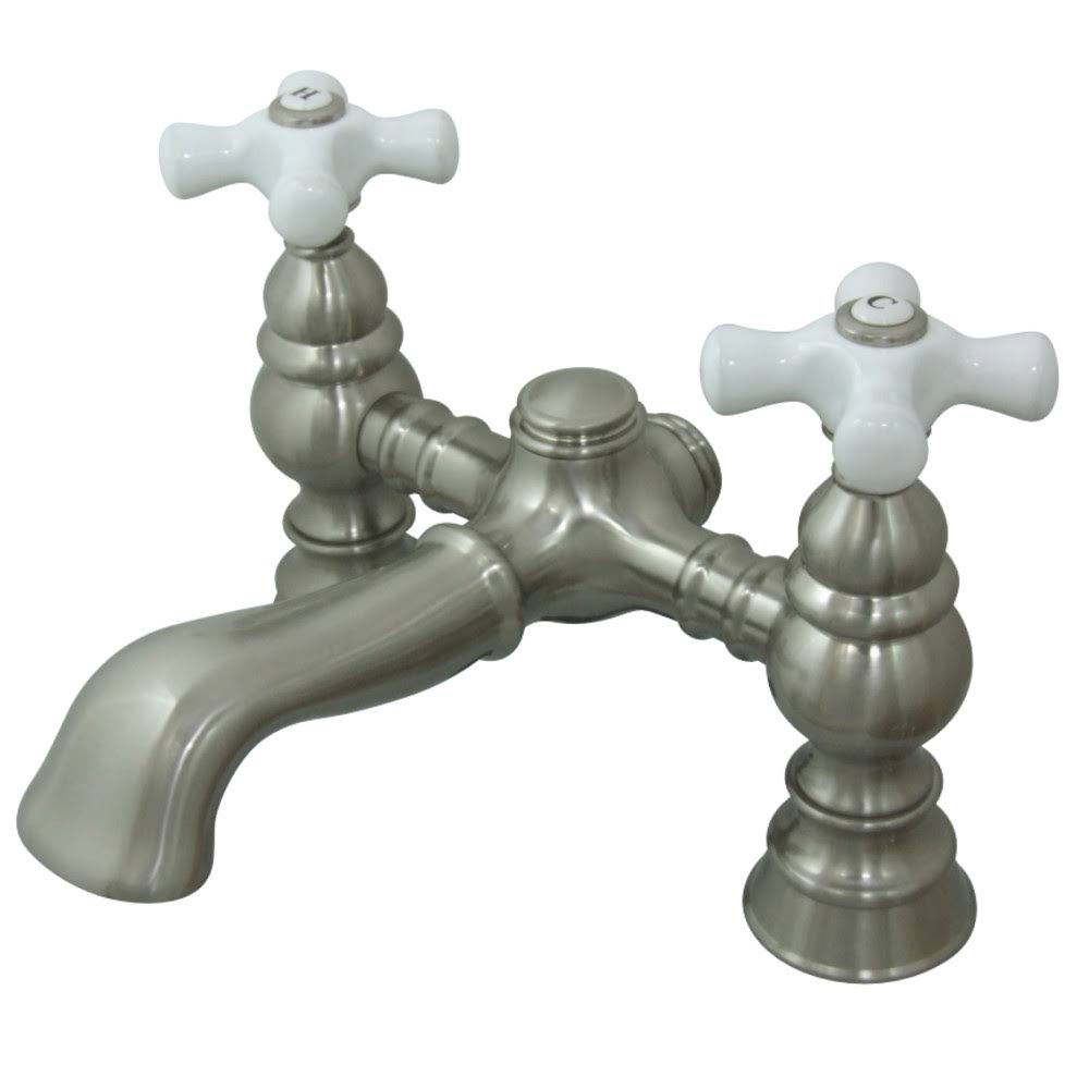 Vintage Deck Mount Clawfoot Tub Filler Satin Nickel L806970