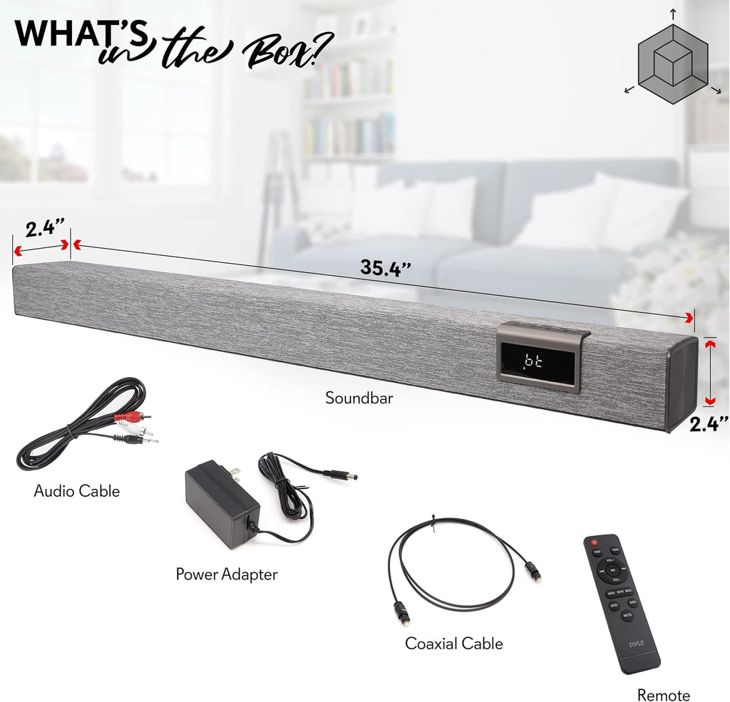 60W 35" Bluetooth Sound Bar with Remote Control D33960