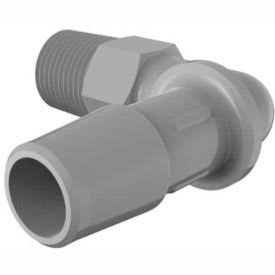 1/8-28 BSP to 3/8x22 Barbed Elbow, Gray Kynar S71518
