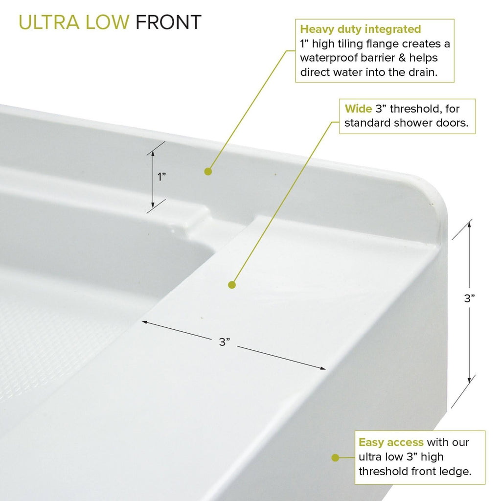 Cameo Single Threshold Shower Base with Center Drain D14283
