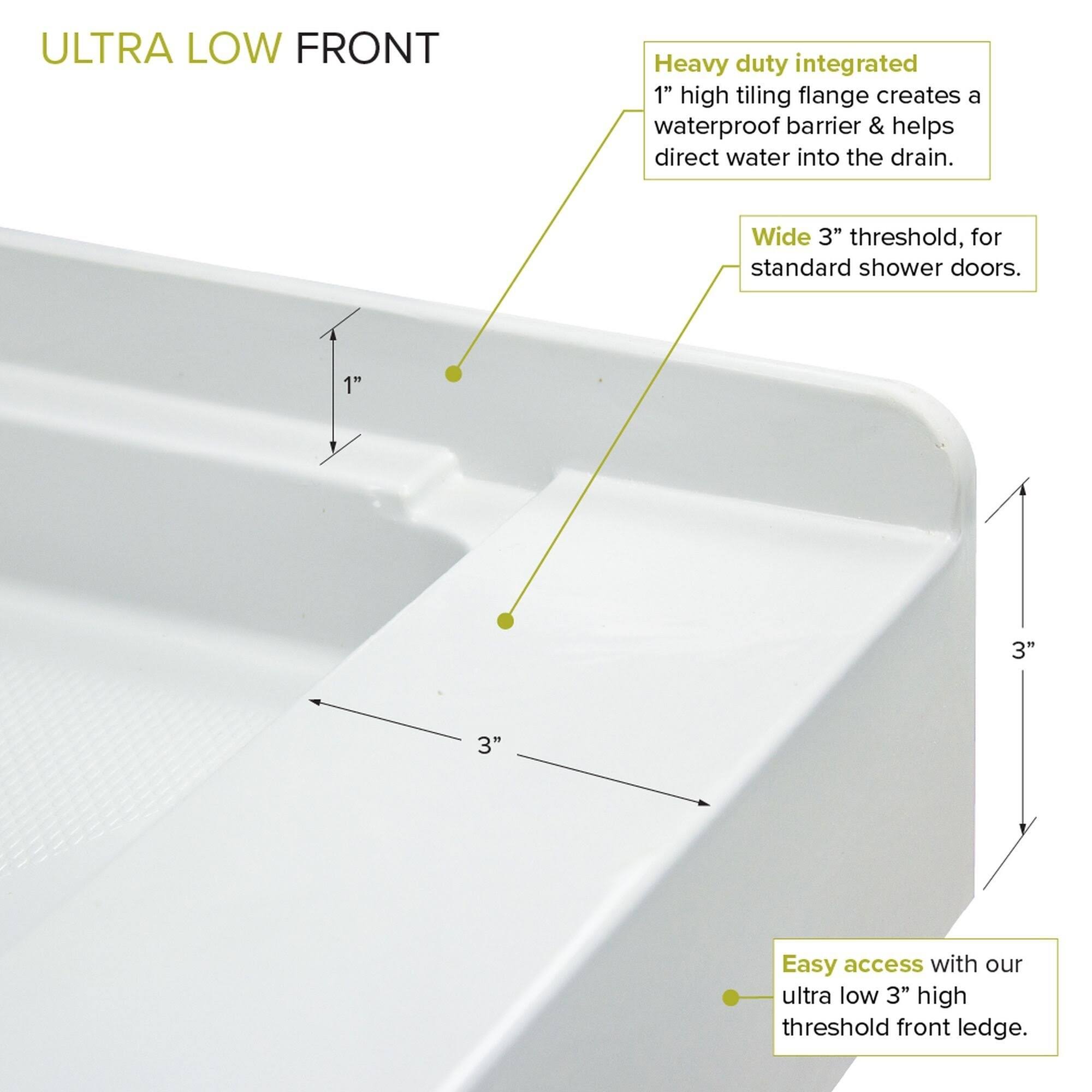 Cameo Single Threshold Shower Base with Center Drain D14283