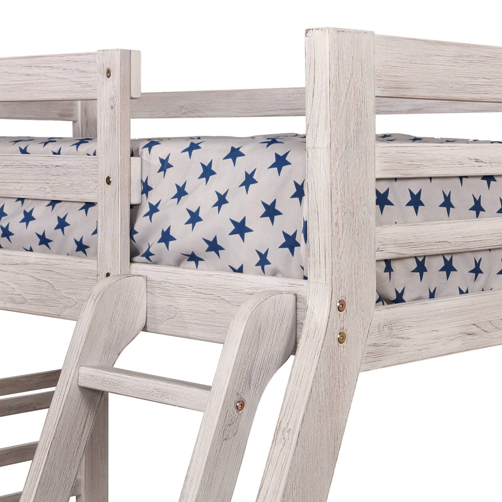 Dark Walnut Solid Wood Bunk Bed Set Q53260
