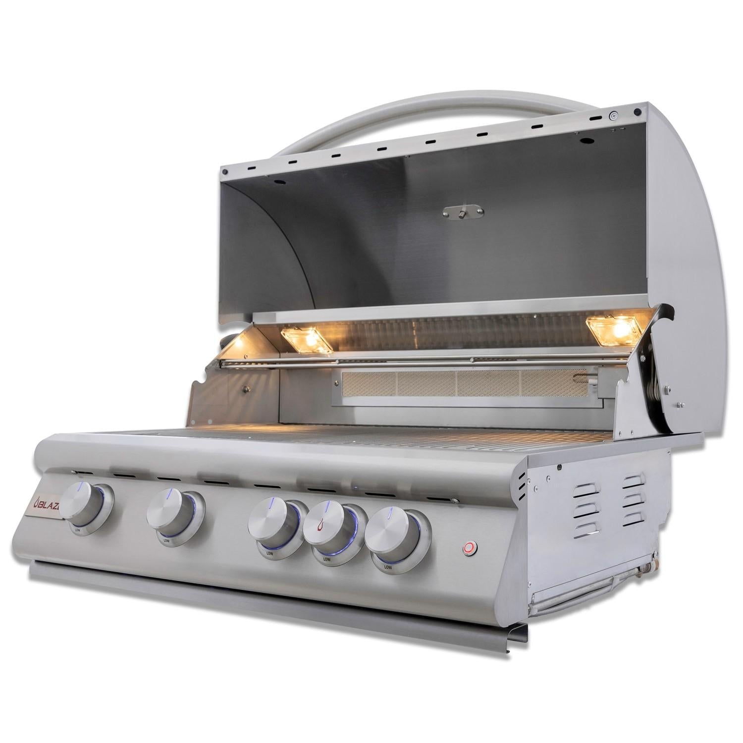32-Inch 4-Burner Built-In Propane Gas Grill with Rear Infrared Burner & Lift-Assist Hood D9322